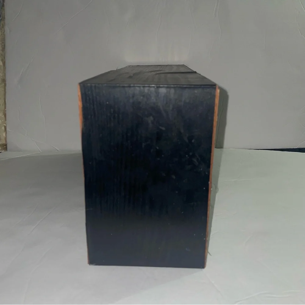 Black and Brown Wooden Storage Box for CDs